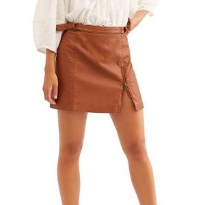 Free People Faux Leather Mini Skirt